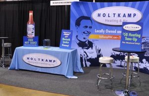 trade show table cover display
